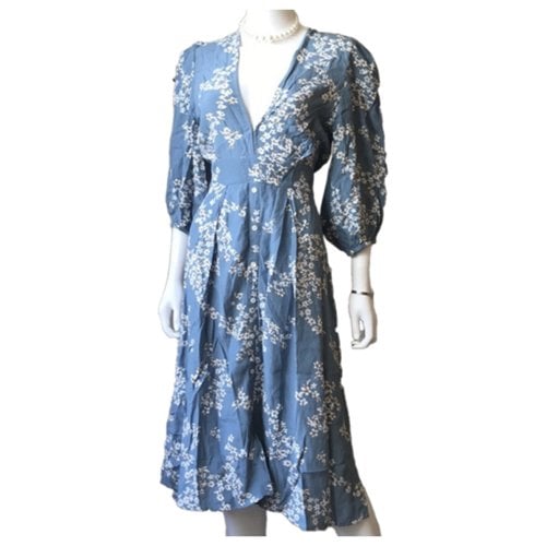 Pre-owned Faithfull The Brand Mid-length Dress In Blue