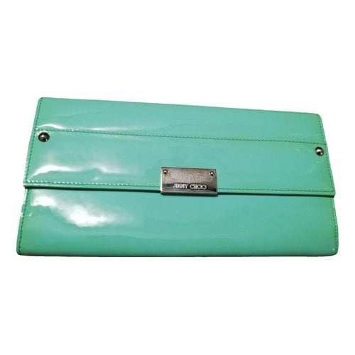 Pre-owned Jimmy Choo Patent Leather Clutch Bag In Green