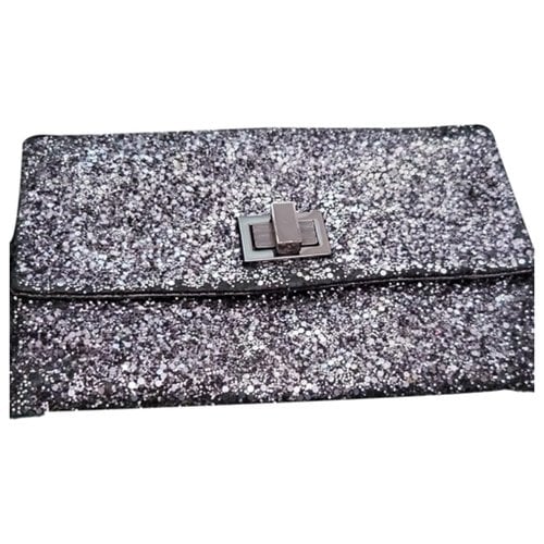 Pre-owned Anya Hindmarch Glitter Clutch Bag In Silver