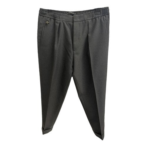 Pre-owned Pt01 Wool Trousers In Grey