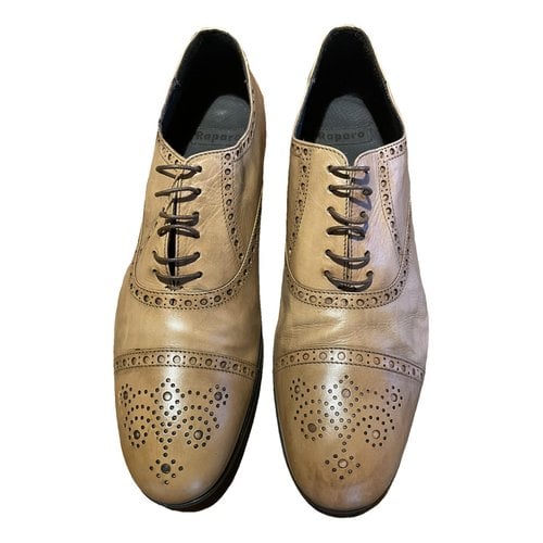 Pre-owned Raparo Leather Lace Ups In Camel