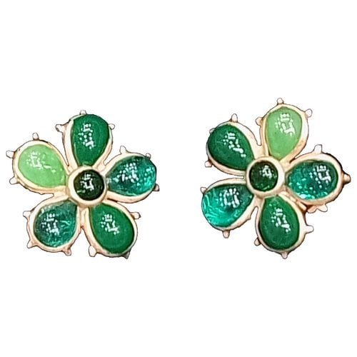Pre-owned Chanel Gripoix Earrings In Green
