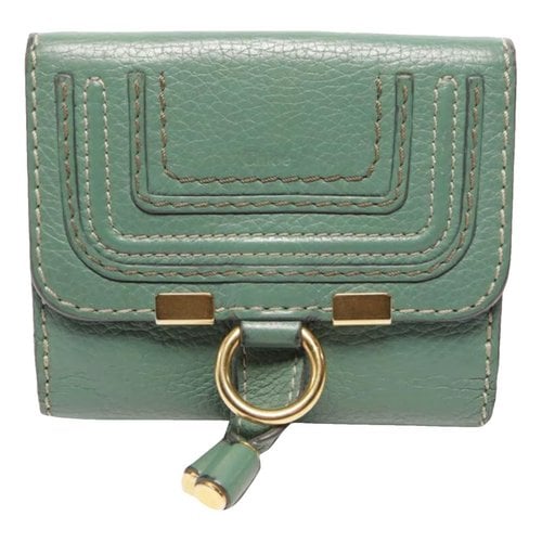Pre-owned Chloé Marcie Leather Wallet In Green