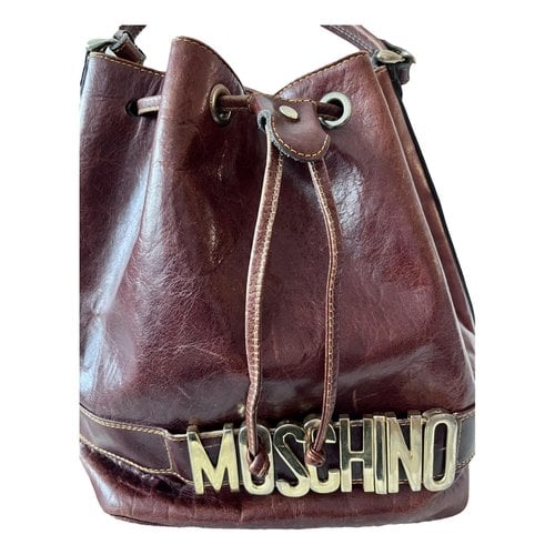 Pre-owned Moschino Leather Handbag In Brown