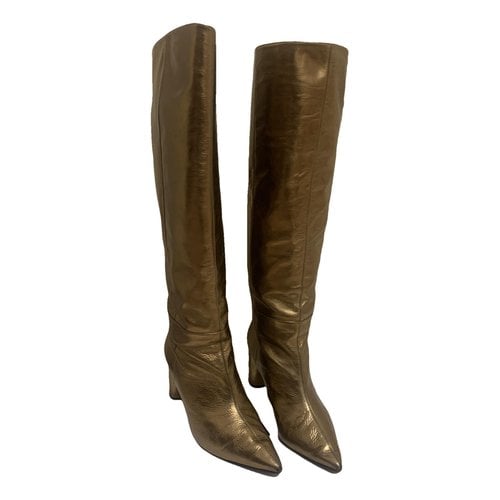 Pre-owned Casadei Leather Boots In Metallic