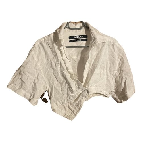 Pre-owned Jacquemus L'amour Linen Shirt In White