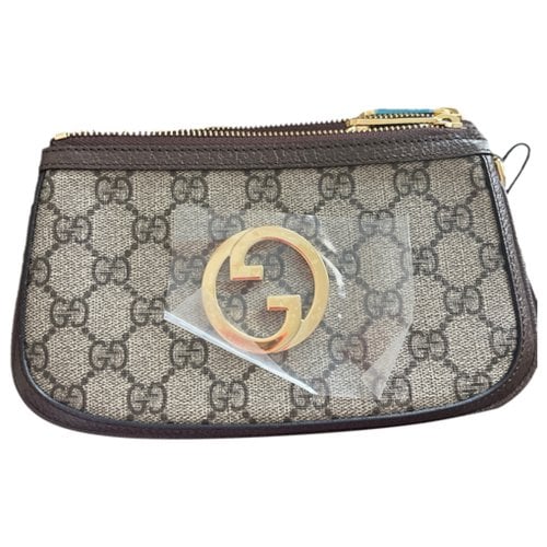 Pre-owned Gucci Blondie Leather Crossbody Bag In Brown