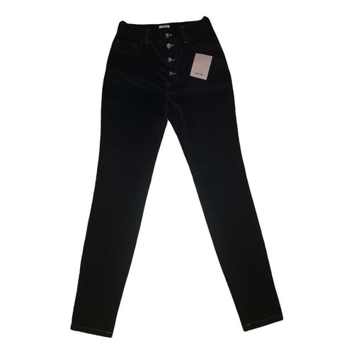 Pre-owned Miu Miu Velvet Slim Pants In Black