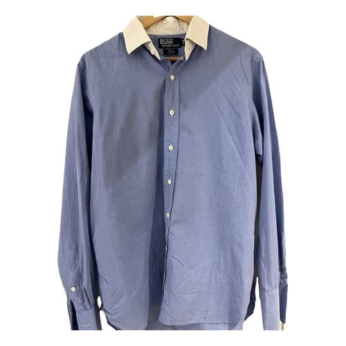 Pre-owned Polo Ralph Lauren Polo Cintré Manches Longues Shirt In Blue
