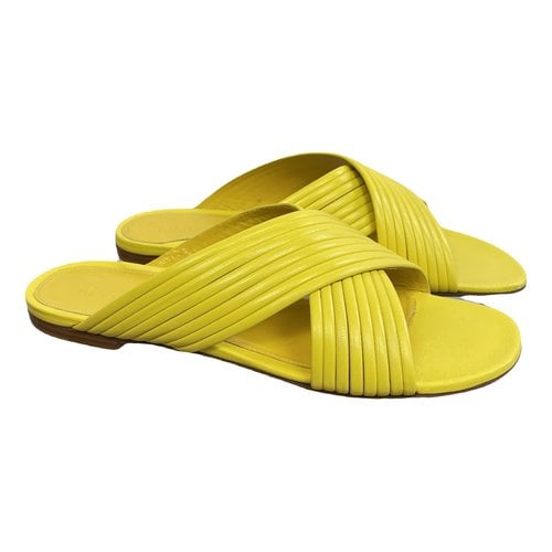 Pre-owned Marion Parke Leather Sandal In Yellow