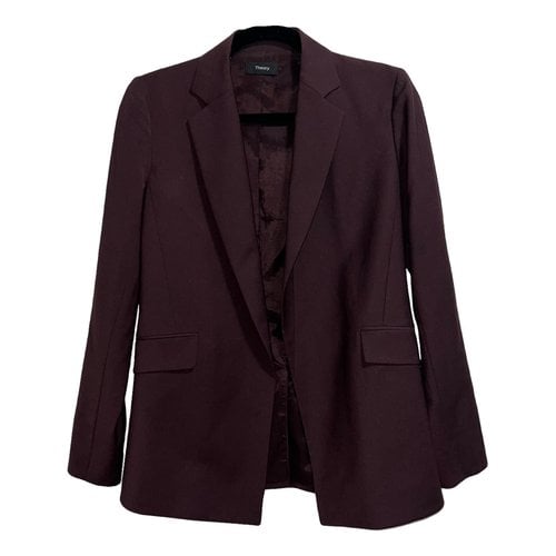 Pre-owned Theory Wool Blazer In Red