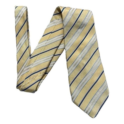 Pre-owned Canali Silk Tie In Yellow