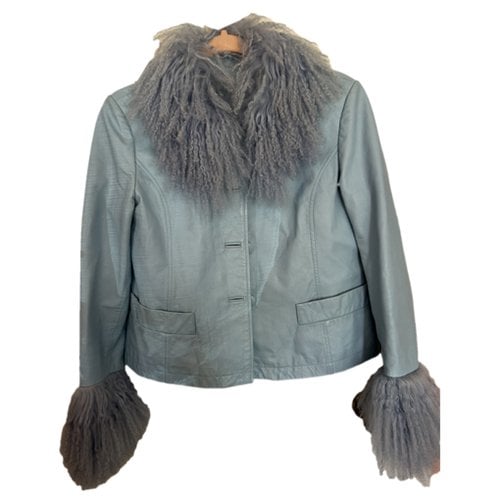 Pre-owned Saks Potts Leather Jacket In Blue
