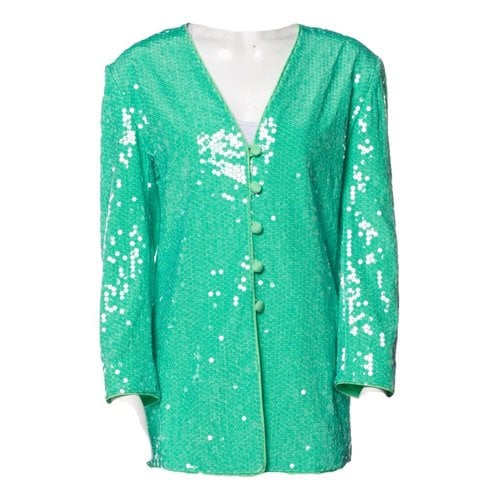 Pre-owned Escada Glitter Jacket In Green