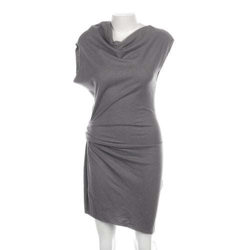 Pre-owned Helmut Lang Wool Dress In Grey