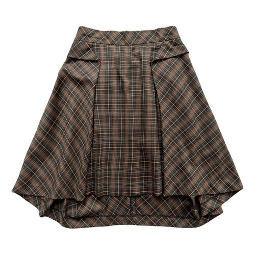 Pre-owned Vivienne Westwood Anglomania Wool Mini Skirt In Brown