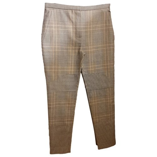Pre-owned Chloé Wool Straight Pants In Multicolour