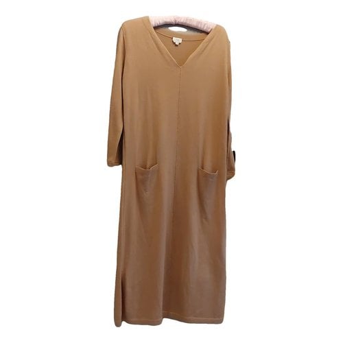 Pre-owned Hoss Intropia Wool Mid-length Dress In Camel