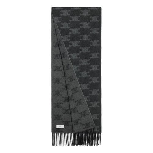 Pre-owned Celine Cashmere Scarf In Grey