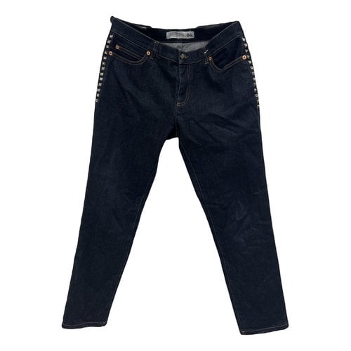 Pre-owned Valentino Straight Pants In Navy