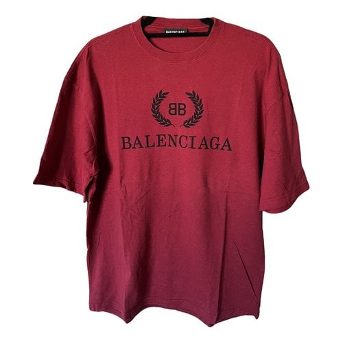 Pre-owned Balenciaga T-shirt In Burgundy