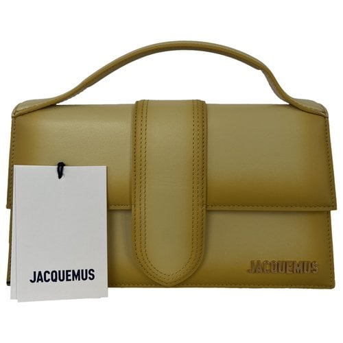 Pre-owned Jacquemus Le Grand Bambino Leather Handbag In Yellow