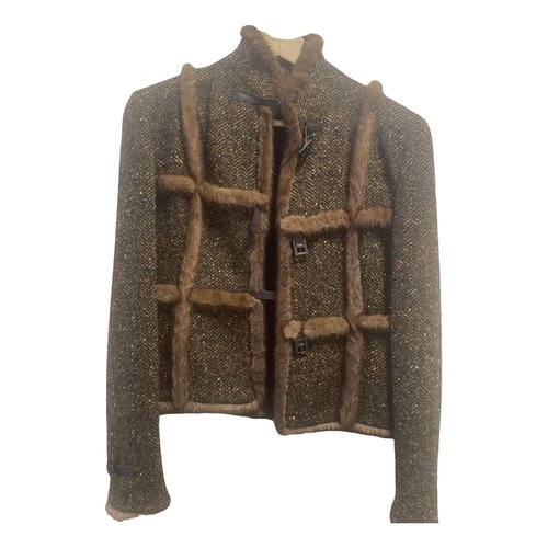 Pre-owned Valentino Wool Short Vest In Brown