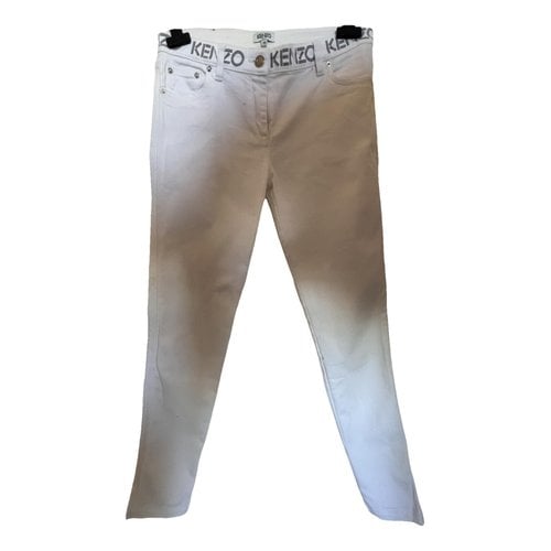 Pre-owned Kenzo Slim Jeans In White