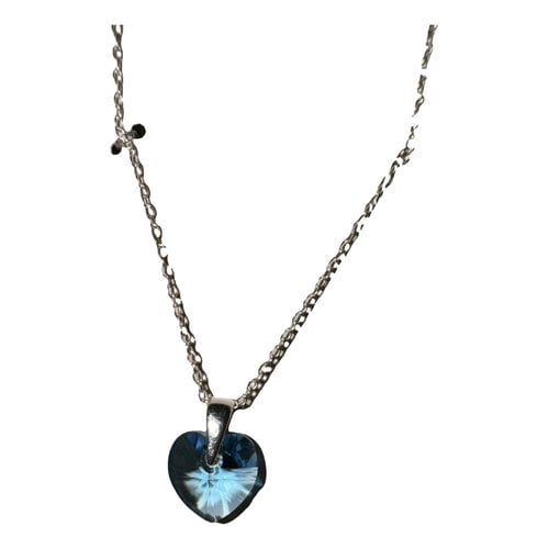 Pre-owned Swarovski Crystal Long Necklace In Blue