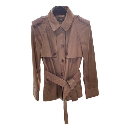 Pre-owned Reiss Leather Jacket In Camel