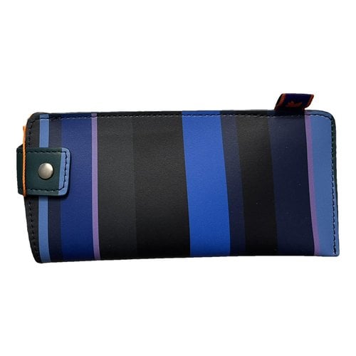 Pre-owned Gallo Vegan Leather Wallet In Blue