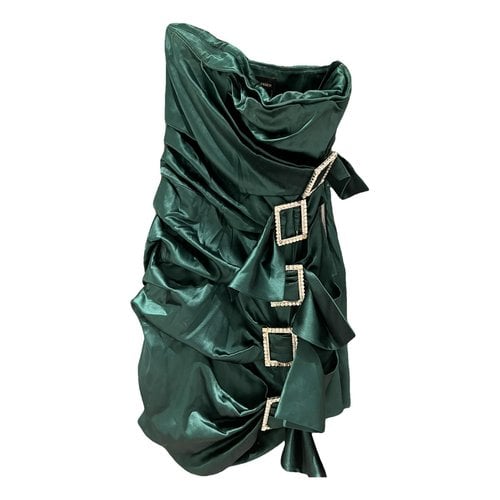 Pre-owned Alexandre Vauthier Silk Mini Dress In Green