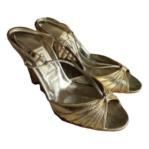 Pre-owned Celine Leather Heels In Gold