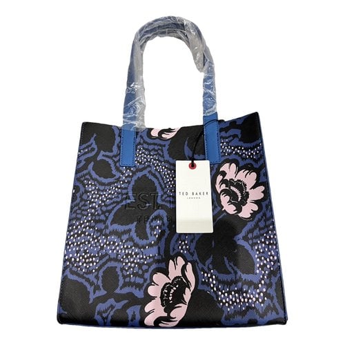 Pre-owned Ted Baker Vegan Leather Tote In Blue