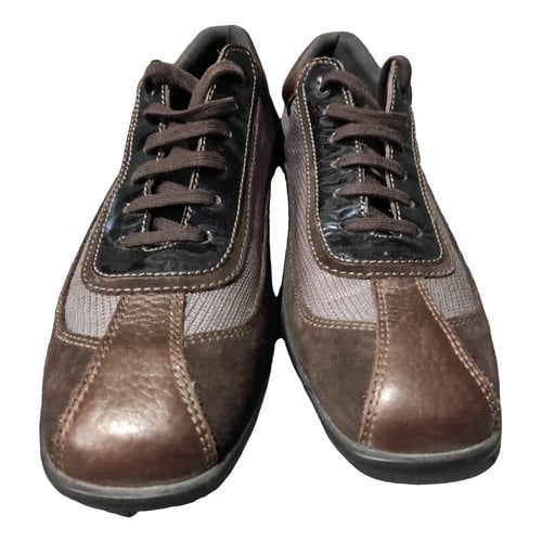 Pre-owned Samsonite Leather Trainers In Brown