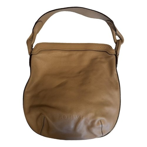 Pre-owned Loewe Leather Handbag In Beige