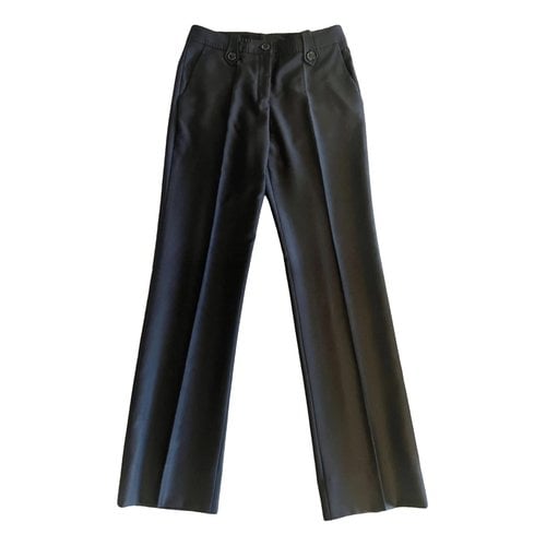 Pre-owned Saint Laurent Wool Large Pants In Black