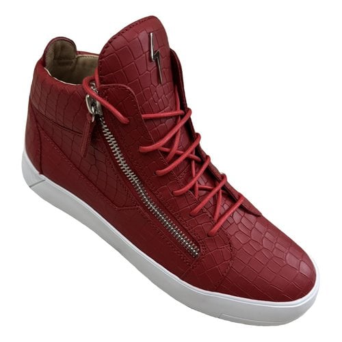 Pre-owned Giuseppe Zanotti Leather Low Trainers In Red