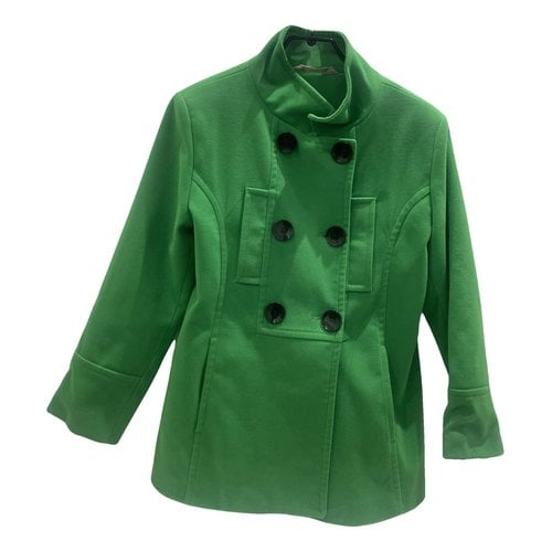 Pre-owned Burberry Wool Peacoat In Green