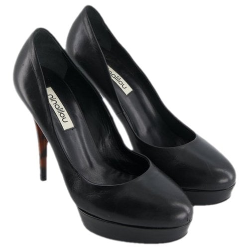 Pre-owned Ninalilou Leather Heels In Black