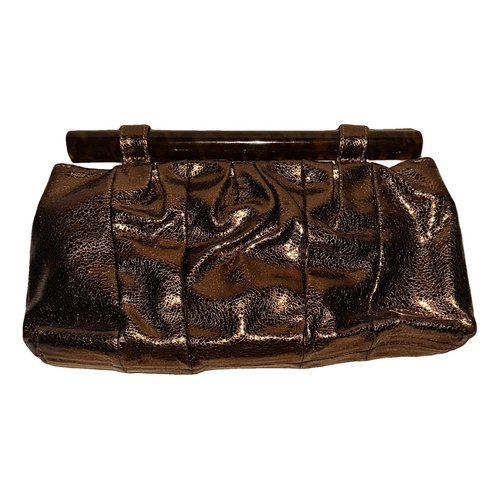 Pre-owned John Galliano Leather Clutch Bag In Brown