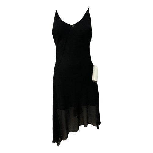 Pre-owned Patrizia Pepe Silk Mid-length Dress In Black