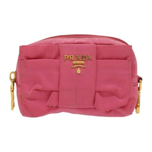 Pre-owned Prada Tessuto Clutch Bag In Pink