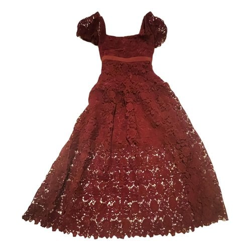 Pre-owned Self-portrait Lace Dress In Burgundy