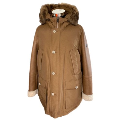 Pre-owned Woolrich Leather Parka In Brown