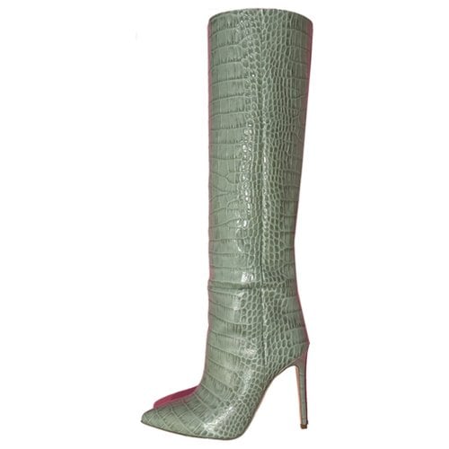 Pre-owned Paris Texas Leather Boots In Green