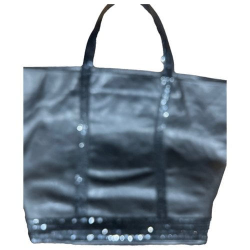 Pre-owned Vanessa Bruno Cabas Leather Tote In Black