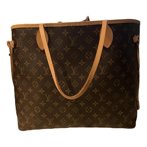 Pre-owned Louis Vuitton Neverfull Leather Tote In Brown