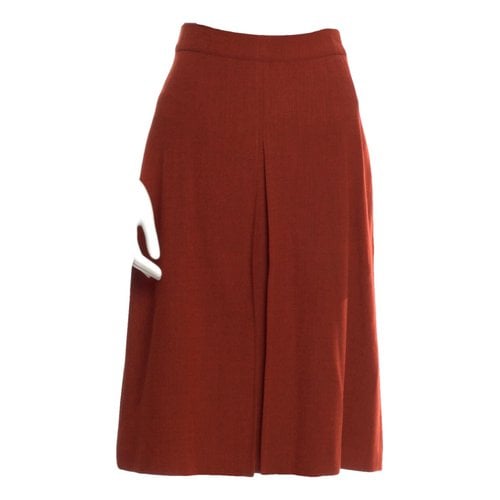 Pre-owned Piazza Sempione Wool Mid-length Skirt In Red