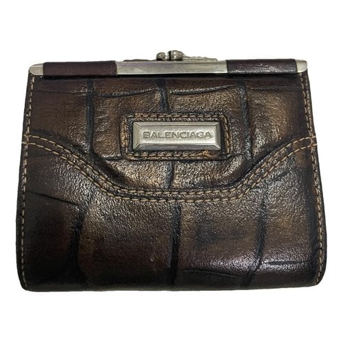 Pre-owned Balenciaga Leather Purse In Brown